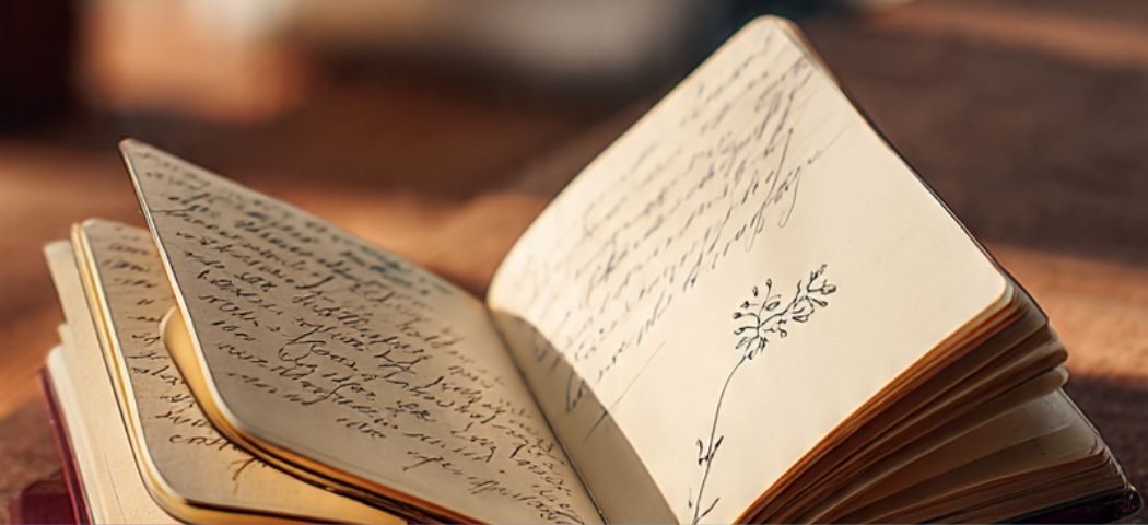 Caderno com anotações